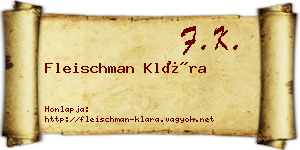 Fleischman Klára névjegykártya