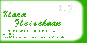 klara fleischman business card